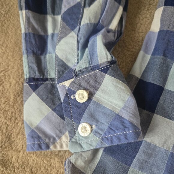 Tommy Hilfiger Women’s Blue Plaid Button Down Shirt Long Sleeve Casual Cotton S - Picture 4 of 13
